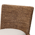 bali & pari Ridley Seagrass Dining Chair with Mahogany Wood Frame - Coastal Accent Chair with Woven Square Back and Cushioned Seat for Dining Room or Kitchen, Brown Wash