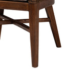 bali & pari Ridley Seagrass Dining Chair with Mahogany Wood Frame - Coastal Accent Chair with Woven Square Back and Cushioned Seat for Dining Room or Kitchen, Brown Wash
