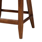 bali & pari Ridley Seagrass Counter Stool with Mahogany Wood Frame - Coastal Seating with Woven Square Back and Cushioned Seat for Kitchen Island or Breakfast Bar, Brown Wash