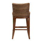 bali & pari Ridley Seagrass Bar Stool with Mahogany Wood Frame - Coastal Seating with Woven Square Back and Cushioned Seat for Bar Island or Lounge, Brown Wash