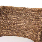 bali & pari Ridley Seagrass Bar Stool with Mahogany Wood Frame - Coastal Seating with Woven Square Back and Cushioned Seat for Bar Island or Lounge, Brown Wash