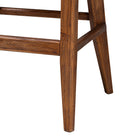 bali & pari Ridley Seagrass Bar Stool with Mahogany Wood Frame - Coastal Seating with Woven Square Back and Cushioned Seat for Bar Island or Lounge, Brown Wash