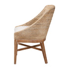 bali & pari Jasper Seagrass Dining Chair with Mahogany Wood Frame - Coastal Accent Chair with Woven Wingback and Cushioned Seat for Dining Room or Kitchen, Whitewash