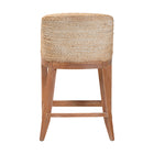 bali & pari Jasper Seagrass Counter Stool with Mahogany Wood Frame - Coastal Seating with Woven Wingback and Cushioned Seat for Kitchen Island or Breakfast Bar, Whitewash