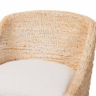 bali & pari Jasper Seagrass Counter Stool with Mahogany Wood Frame - Coastal Seating with Woven Wingback and Cushioned Seat for Kitchen Island or Breakfast Bar, Whitewash