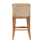 bali & pari Jasper Seagrass Bar Stool with Mahogany Wood Frame - Coastal Seating with Woven Wingback and Cushioned Seat for Bar Island or Lounge, Whitewash