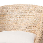 bali & pari Jasper Seagrass Bar Stool with Mahogany Wood Frame - Coastal Seating with Woven Wingback and Cushioned Seat for Bar Island or Lounge, Whitewash