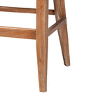 bali & pari Jasper Seagrass Bar Stool with Mahogany Wood Frame - Coastal Seating with Woven Wingback and Cushioned Seat for Bar Island or Lounge, Whitewash