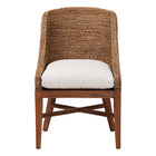 bali & pari Jasper Seagrass Dining Chair with Mahogany Wood Frame - Coastal Accent Chair with Woven Wingback and Cushioned Seat for Dining Room or Kitchen, Brown Wash