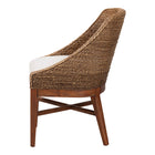bali & pari Jasper Seagrass Dining Chair with Mahogany Wood Frame - Coastal Accent Chair with Woven Wingback and Cushioned Seat for Dining Room or Kitchen, Brown Wash