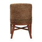 bali & pari Jasper Seagrass Dining Chair with Mahogany Wood Frame - Coastal Accent Chair with Woven Wingback and Cushioned Seat for Dining Room or Kitchen, Brown Wash