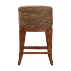 bali & pari Jasper Seagrass Counter Stool with Mahogany Wood Frame - Coastal Seating with Woven Wingback and Cushioned Seat for Kitchen Island or Breakfast Bar, Brown Wash