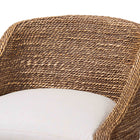bali & pari Jasper Seagrass Counter Stool with Mahogany Wood Frame - Coastal Seating with Woven Wingback and Cushioned Seat for Kitchen Island or Breakfast Bar, Brown Wash