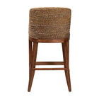 bali & pari Jasper Seagrass Bar Stool with Mahogany Wood Frame - Coastal Seating with Woven Wingback and Cushioned Seat for Bar Island or Lounge, Brown Wash