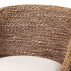 bali & pari Jasper Seagrass Bar Stool with Mahogany Wood Frame - Coastal Seating with Woven Wingback and Cushioned Seat for Bar Island or Lounge, Brown Wash