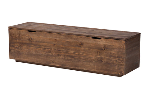 bali & pari Alfonso Wood Storage Trunk with Hinged Lid - Rectangular Blanket Chest and Bedroom Bench with Spacious Interior, Modern Farmhouse Storage Furniture for Entryway, Bedroom, or Living Room