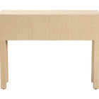 bali & pari Noah Grasscloth 2-Drawer Console Table - Woven Texture Entryway Table with Gold Ring Pulls, Narrow Hallway or Living Room Accent Table, Light Brown