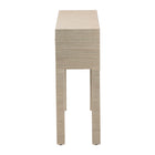 bali & pari Noah Grasscloth 2-Drawer Console Table - Woven Texture Entryway Table with Gold Ring Pulls, Narrow Hallway or Living Room Accent Table, Beige
