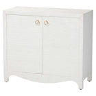 bali & pari Ximena Grasscloth Storage Cabinet - 2-Door Woven Accent Cabinet with Gold Ring Pulls for Living Room, Bedroom, or Entryway