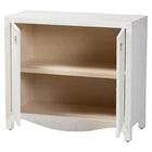 bali & pari Ximena Grasscloth Storage Cabinet - 2-Door Woven Accent Cabinet with Gold Ring Pulls for Living Room, Bedroom, or Entryway