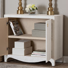 bali & pari Ximena Grasscloth Storage Cabinet - 2-Door Woven Accent Cabinet with Gold Ring Pulls for Living Room, Bedroom, or Entryway