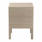 bali & pari Juniper Grasscloth Nightstand with Scalloped Base - Woven Texture 2-Drawer Bedside Table with Gold Ring Pulls, Accent Bedroom Storage Furniture