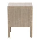 bali & pari Juniper Grasscloth Nightstand with Scalloped Base - Woven Texture 2-Drawer Bedside Table with Gold Ring Pulls, Accent Bedroom Storage Furniture