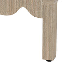 bali & pari Juniper Grasscloth Nightstand with Scalloped Base - Woven Texture 2-Drawer Bedside Table with Gold Ring Pulls, Accent Bedroom Storage Furniture