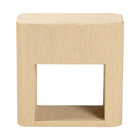 bali & pari Beauford Grasscloth 1-Drawer Nightstand with Open Shelf - Woven Texture Bedside Table with Rounded Corners and Gold Handle, Modern Coastal Accent Table for Bedroom or Living Room