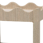 bali & pari Sebastian Grasscloth Scalloped End Table - 2-Tier Accent Table with Open Shelf Storage for Living Room, Bedroom, or Entryway, Beige
