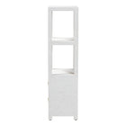 bali & pari Xavier Grasscloth Tall Storage Cabinet - Woven Accent Displaying Tower Bookcase with Open Shelves and Drawers, Space-Saving Organizer for Living Room, Bedroom, or Entryway