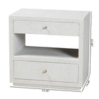 bali & pari Kai Grasscloth End Table - 2-Drawer Accent Table or Nightstand with Open Shelf, Handwoven Decor for Bedroom or Living Room