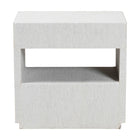 bali & pari Kai Grasscloth End Table - 2-Drawer Accent Table or Nightstand with Open Shelf, Handwoven Decor for Bedroom or Living Room