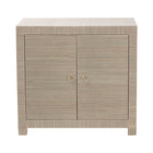 bali & pari Halen Natural Grasscloth Storage Cabinet - Two-Door Console Storage Solution with Gold Ring Pulls, Modern Coastal Organizer for Entryway, Living Room or Bedroom