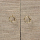 bali & pari Halen Natural Grasscloth Storage Cabinet - Two-Door Console Storage Solution with Gold Ring Pulls, Modern Coastal Organizer for Entryway, Living Room or Bedroom