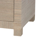 bali & pari Halen Natural Grasscloth Storage Cabinet - Two-Door Console Storage Solution with Gold Ring Pulls, Modern Coastal Organizer for Entryway, Living Room or Bedroom