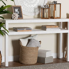 bali & pari Gale Natural Grasscloth Console Table - Two-Tier Entryway Table with Open Shelf, Modern Coastal Accent Table for Living Room or Hallway