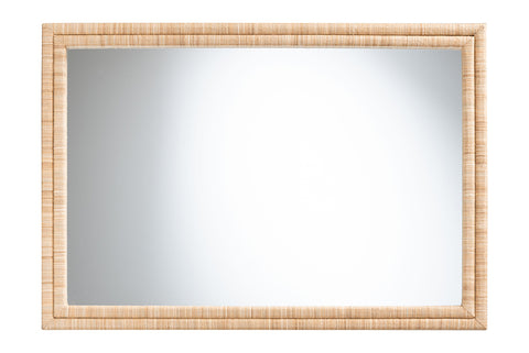 bali & pari Canan Grasscloth Wall Mirror - Handwoven Rectangle Frame Accent Mirror for Bedroom, Entryway, or Living Room