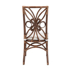 bali & pari Brama Natural Rattan Dining Chair with Decorative Backrest and Cushioned Seat, Boho Coastal Style Seating for Dining Room or Kitchen