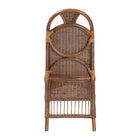 bali & pari Raya Natural Rattan Dining Chair - Handcrafted Wicker Accent Chair with High Arched Back and Cushioned Seat, Boho Coastal Seating for Dining Room or Kitchen