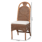 bali & pari Raya Natural Rattan Dining Chair - Handcrafted Wicker Accent Chair with High Arched Back and Cushioned Seat, Boho Coastal Seating for Dining Room or Kitchen