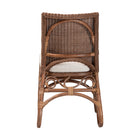 bali & pari Rivan Natural Rattan Dining Chair - Handcrafted Wicker Accent Chair with Woven Back and Cushioned Seat, Boho Coastal Seating for Dining Room or Kitchen