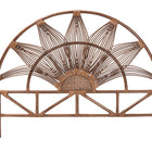 bali & pari Jasmine Natural Rattan Headboard with Sunburst Design - Boho Coastal Style Standalone Headboard, Light Brown, Queen