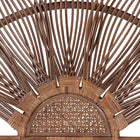 bali & pari Jasmine Natural Rattan Headboard with Sunburst Design - Boho Coastal Style Standalone Headboard, Light Brown, King