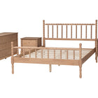 Baxton Studio Laurent Bamboo-Style 4-Piece Bedroom Set - Spindle Platform Bed with Matching Dresser and Two Nightstands, Cottage Farmhouse Style, Queen