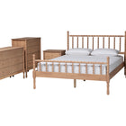 Baxton Studio Laurent Bamboo-Style 5-Piece Bedroom Set - Spindle Platform Bed with Matching Dresser, Chest, and Two Nightstands, Cottage Farmhouse Style, Queen