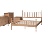Baxton Studio Laurent Bamboo-Style 5-Piece Bedroom Set - Spindle Platform Bed with Matching Dresser, Chest, and Two Nightstands, Cottage Farmhouse Style, Queen