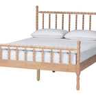 Baxton Studio Laurent Platform Bed - Spindle Bed Frame with Bamboo-Style Turned Posts, Cottage Farmhouse Bedroom Furniture, Queen