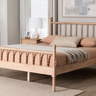 Baxton Studio Laurent Platform Bed - Spindle Bed Frame with Bamboo-Style Turned Posts, Cottage Farmhouse Bedroom Furniture, Queen