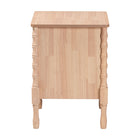 Baxton Studio Laurent Nightstand - 2-Drawer Bedside Table with Bamboo-Style Turned Legs, Cottage Farmhouse End Table for Bedroom